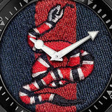 Gucci Dive Blue & Red Dial Blue & Red Nylon Strap Watch For Men - YA136214 Buy Now By Gucci