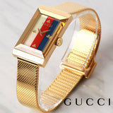 Gucci G-Frame Mother of Pearl Dial Yellow Gold Mesh Bracelet Watch For Women - YA147410 Buy Now By Gucci