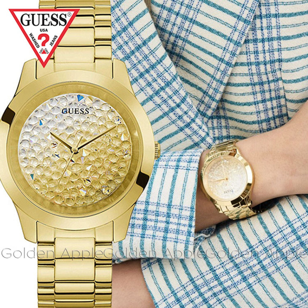 Guess Crush Gold Dial Gold Steel Strap Watch For Women - GW0020L2 Buy Now By Guess
