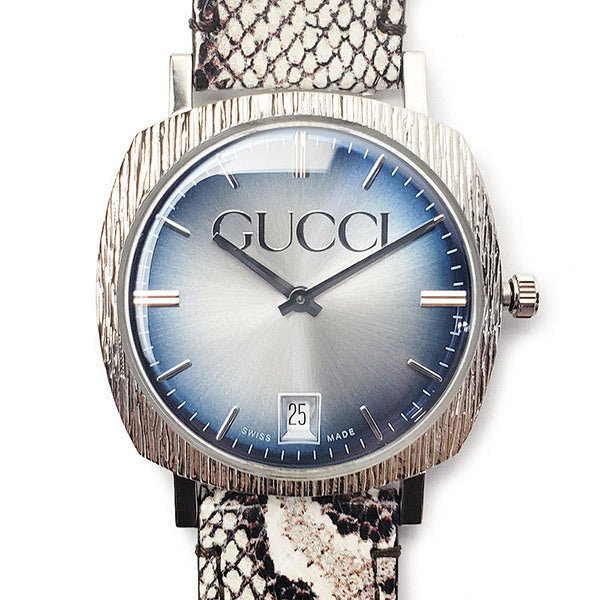 Gucci Grip Vintage Blue Dial Snakeskin Brown Leather Strap Watch for Women - YA152401 Buy Now By Gucci
