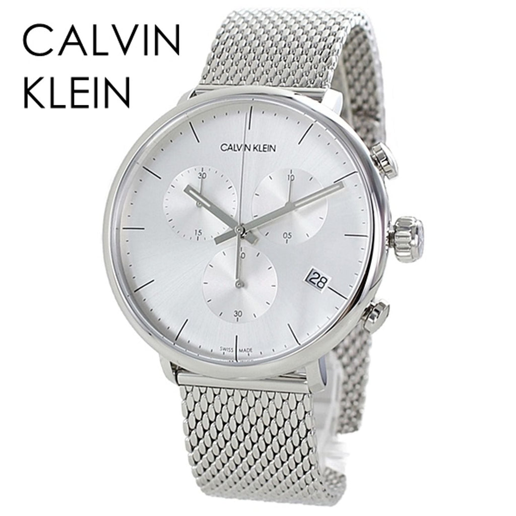 Calvin Klein High Noon Silver Dial Silver Mesh Bracelet Watch for Men - K8M27126 Buy Now By Calvin Klein