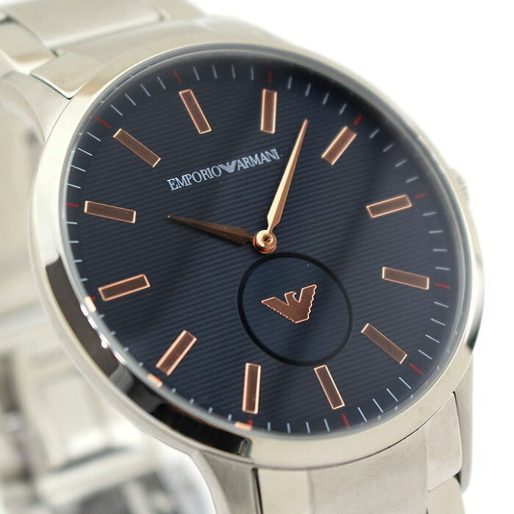 Emporio Armani Renato Blue Dial Silver Steel Strap Watch For Men - AR11137 Buy Now By Emporio Armani