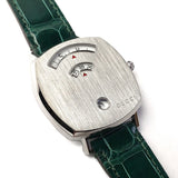 Gucci Grip Quartz Silver Dial Green Leather Strap Watch For Women - YA157404 Buy Now By Gucci