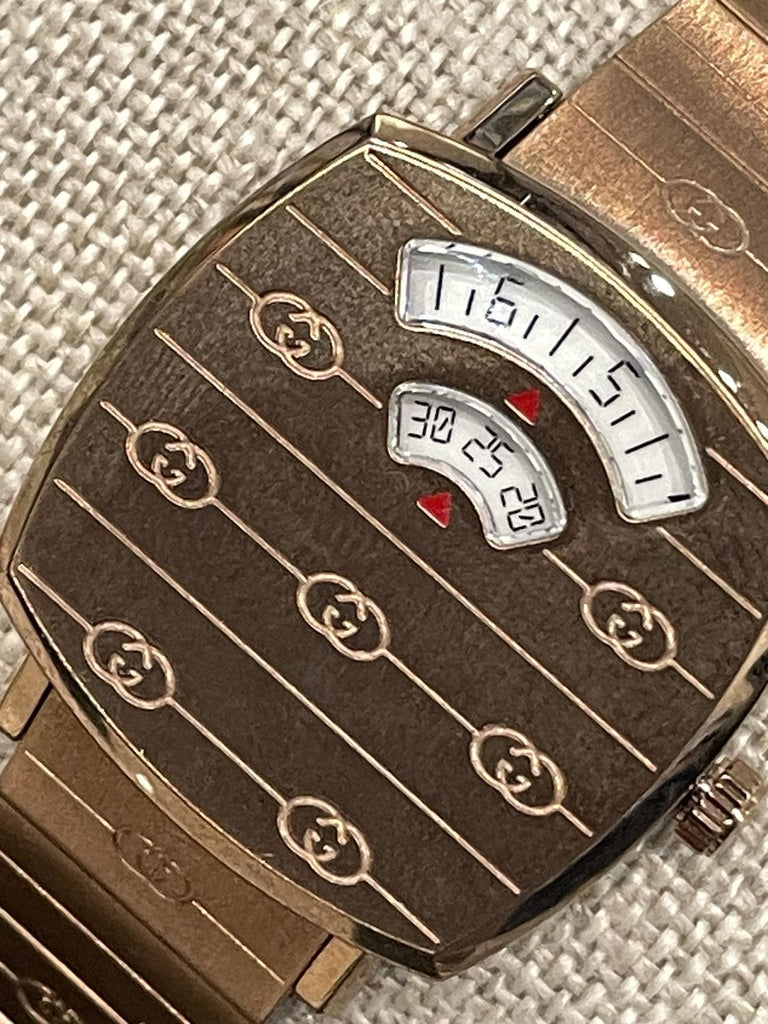 Gucci Grip Quartz Rose Gold Dial Rose Gold Steel Strap Watch For Women - YA157505 Buy Now By Gucci