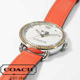 Coach Delancey White Dial Orange Leather Strap Watch for Women - 14502880 Buy Now By Coach