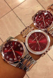 Michael Kors Channing Quartz Red Dial Two Tone Steel Strap Watch For Women - MK6114 Buy Now By Michael Kors