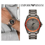 Emporio Armani Sigma Quartz Grey Dial Grey Steel Strap Watch For Men - AR11178 Buy Now By Emporio Armani