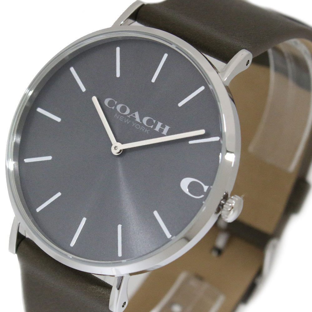 Coach Charles Grey Dial Brown Leather Strap Watch for Men - 14602153 Buy Now By Coach