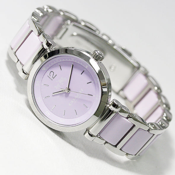 Coach Tristent Purple Dial Two Tone Steel Strap Watch for Women - 14502461 Buy Now By Coach