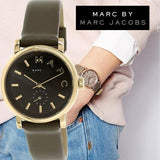 Marc Jacobs Baker Olive Dial Olive Leather Strap Watch for Women - MBM1330 Buy Now By Marc Jacobs