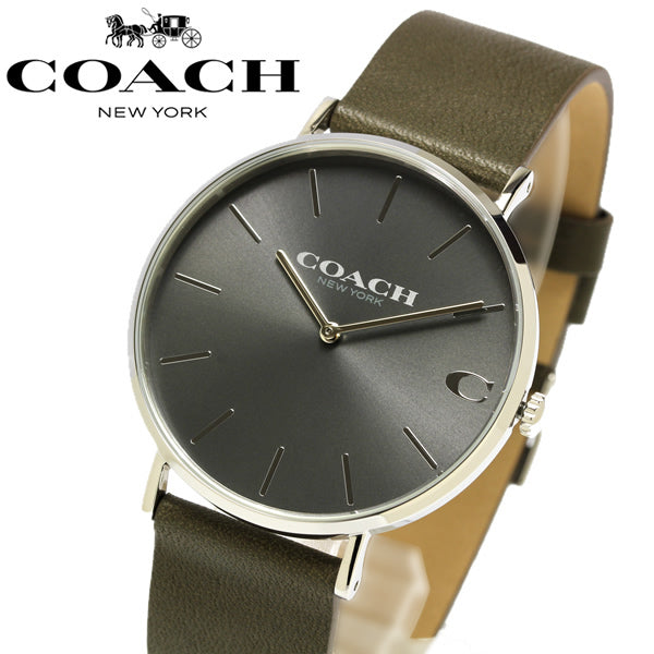 Coach Charles Grey Dial Brown Leather Strap Watch for Men - 14602153 Buy Now By Coach