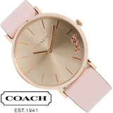 Coach Delancey Gold Dial Pink Leather Strap Watch for Women - 14503332 Buy Now By Coach
