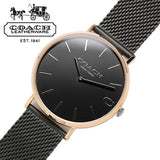 Coach Charles Black Ion Dial Black Mesh Bracelet Watch for Men - 14602470 Buy Now By Coach