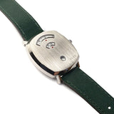 Gucci Grip Silver Dial Green Leather Strap Unisex Watch - YA157412 Buy Now By Gucci