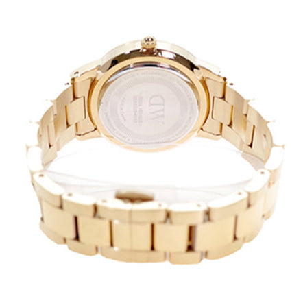 Daniel Wellington Iconic Link Black Dial Rose Gold Steel Strap Watch for Women - DW00100210 Buy Now By Daniel Wellington