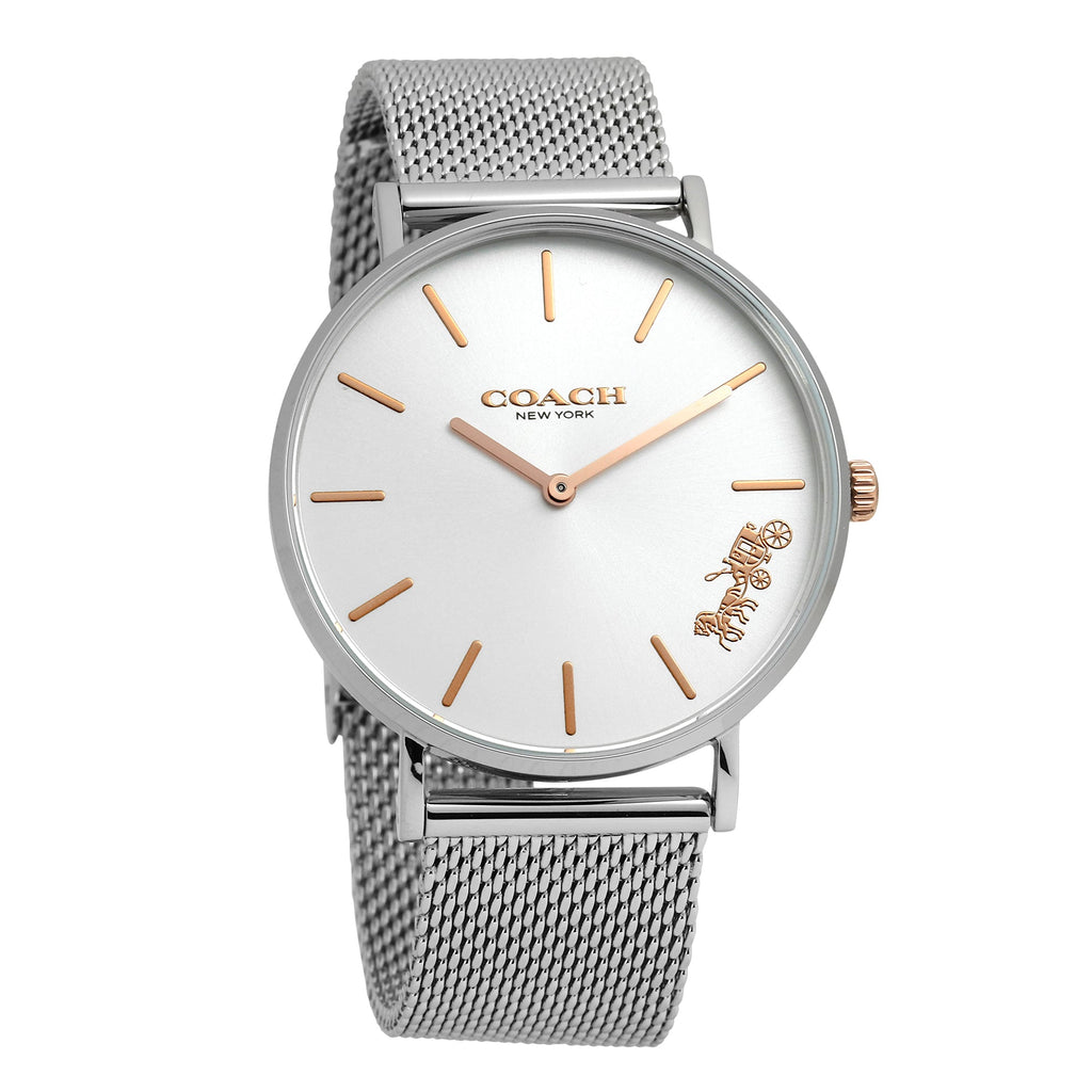 Coach Perry White Dial Silver Mesh Bracelet Watch for Women - 14503124 Buy Now By Coach