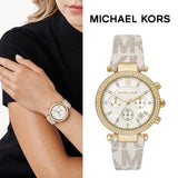 Michael Kors Parker Chronograph White Dial White Leather Strap Watch For Women - MK6916 Buy Now By Michael Kors