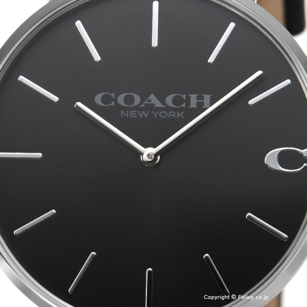 Coach Charles Black Dial Black Leather Strap Watch for Men - 14602149 Buy Now By Coach