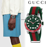 Gucci Dive Quartz Green Dial Two Tone NATO Strap Watch For Men - YA136339 Buy Now By Gucci