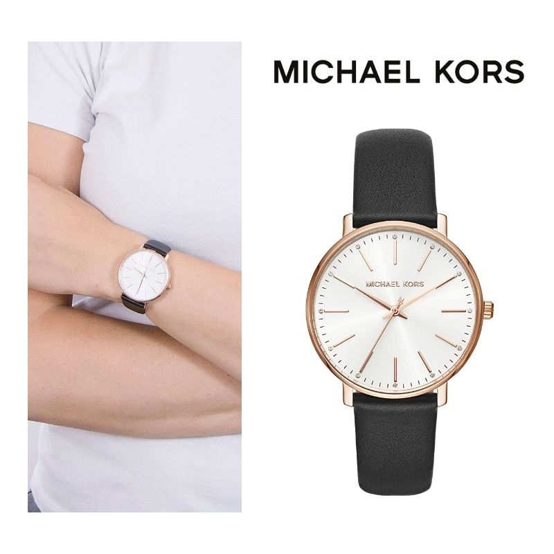 Michael Kors Pyper Quartz White Dial Black Leather Strap Watch For Women - MK2834 Buy Now By Michael Kors