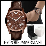 Emporio Armani Valente Classic Brown Dial Brown Leather Strap Watch For Men - AR1609 Buy Now By Emporio Armani