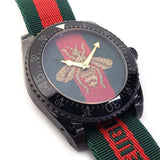 Gucci Dive Green & Red Dial Green & Red Nylon Strap Watch For Men - YA136216 Buy Now By Gucci