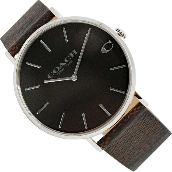 Coach Charles Black Dial Brown Leather Strap Watch for Women - 14602156 Buy Now By Coach