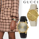 Gucci G Timeless Quartz Gold Dial Beige Leather Strap Watch For Women - YA1264180 Buy Now By Gucci