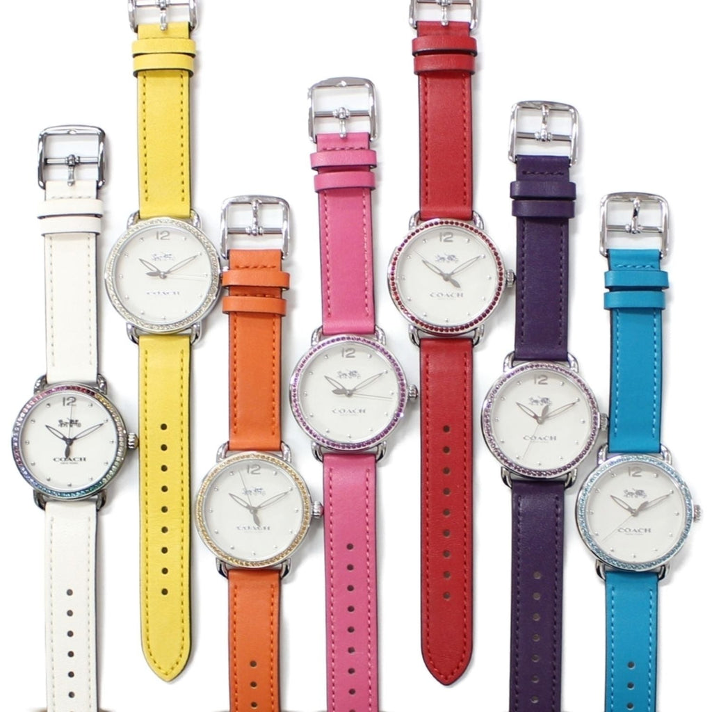 Coach Delancey White Dial Purple Leather Strap Watch for Women - 14502886 Buy Now By Coach