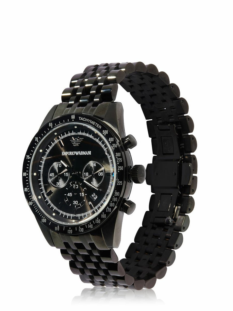 Emporio Armani Tazio Chronograph Black Dial Black Steel Strap Watch For Men - AR5989 Buy Now By Emporio Armani
