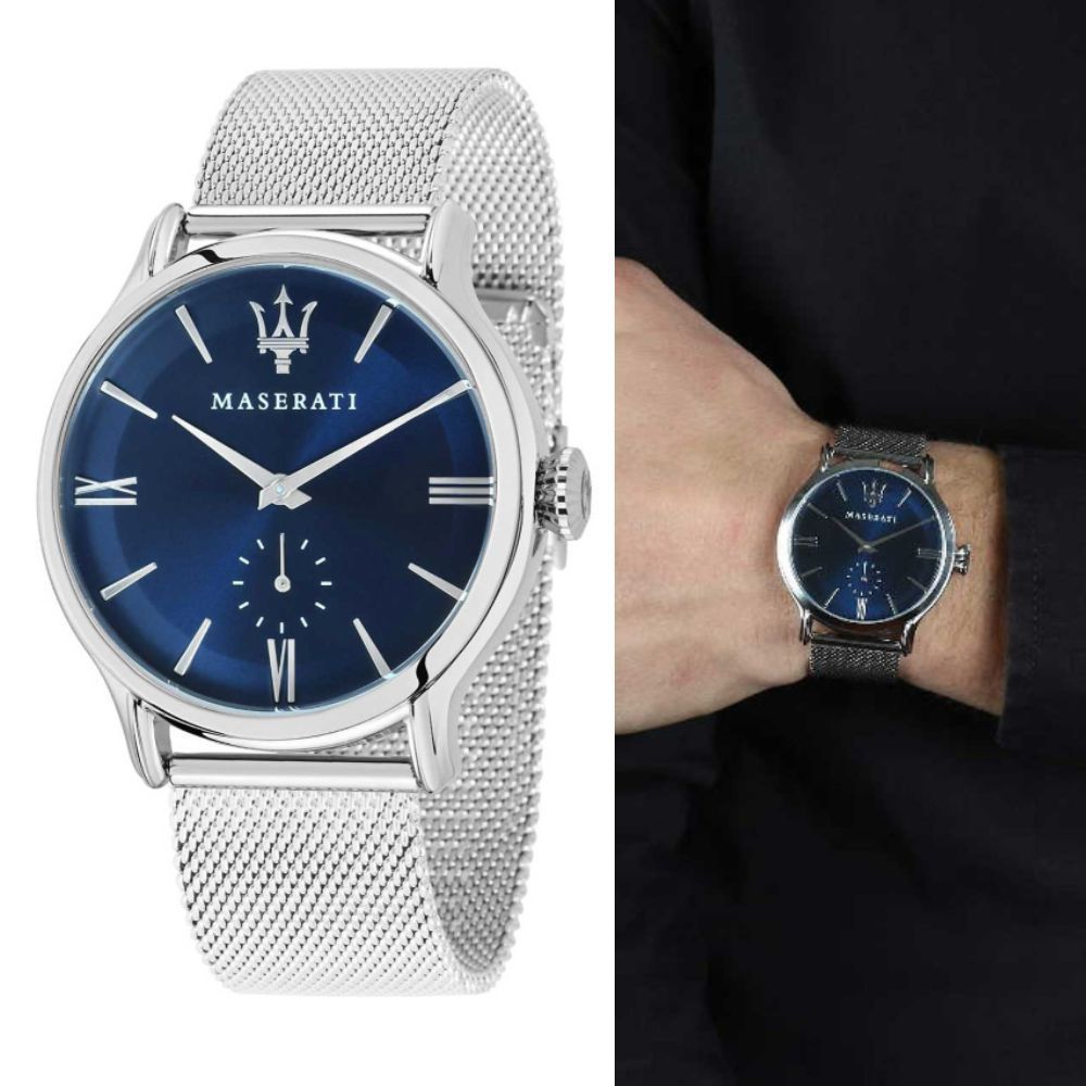 Maserati Epoca Blue Dial Silver Mesh Bracelet Watch For Men - R8853118006 Buy Now By Maserati