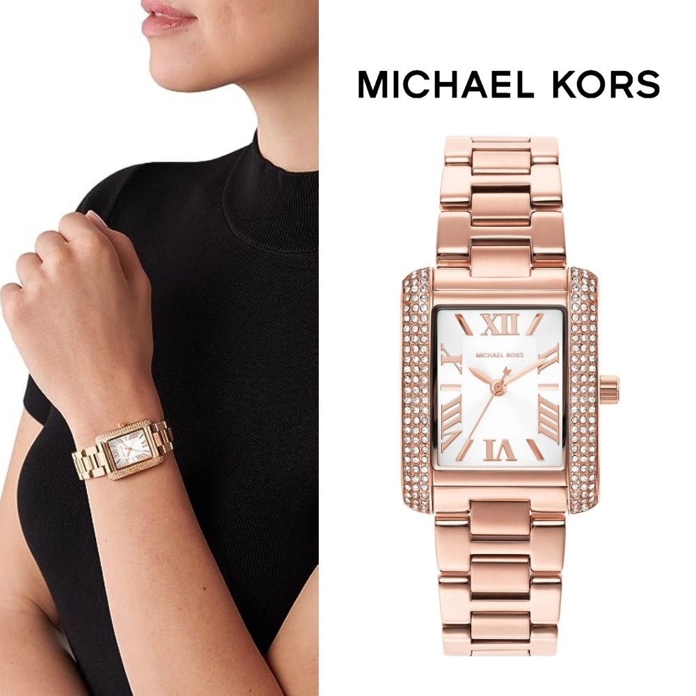 Michael Kors Emery Three-Hand Crystals Silver Dial Rose Gold Steel Strap Watch for Women - MK4641 Buy Now By Michael Kors
