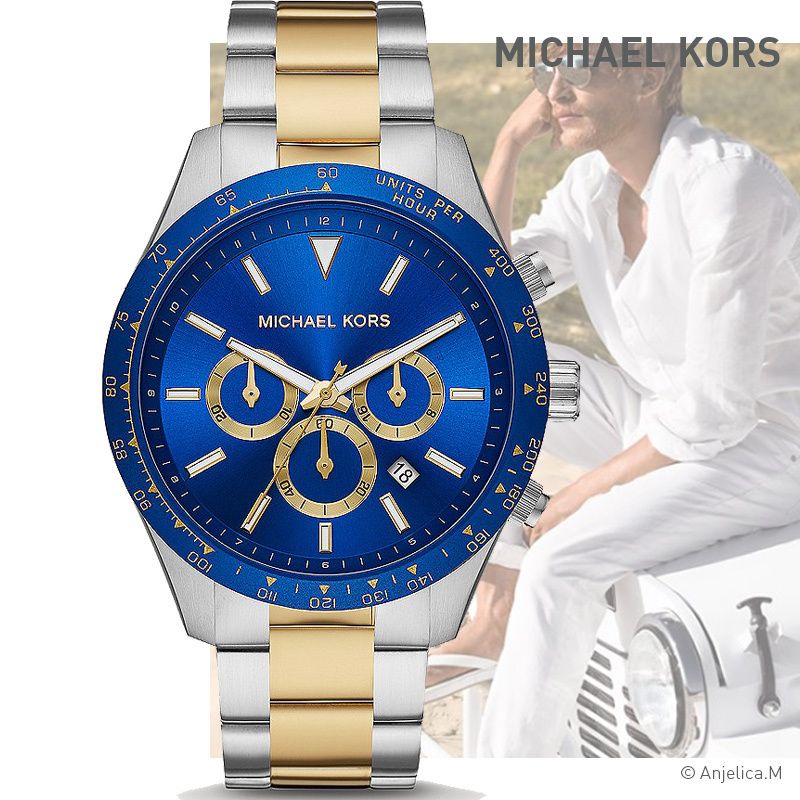 Michael Kors Layton Chronograph Blue Dial Two Tone Steel Strap Watch For Men - MK8825 Buy Now By Michael Kors