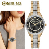 Michael Kors Lauryn Crystal Pave Black Dial Two Tone Steel Strap Watch For Women - MK4403 Buy Now By Michael Kors