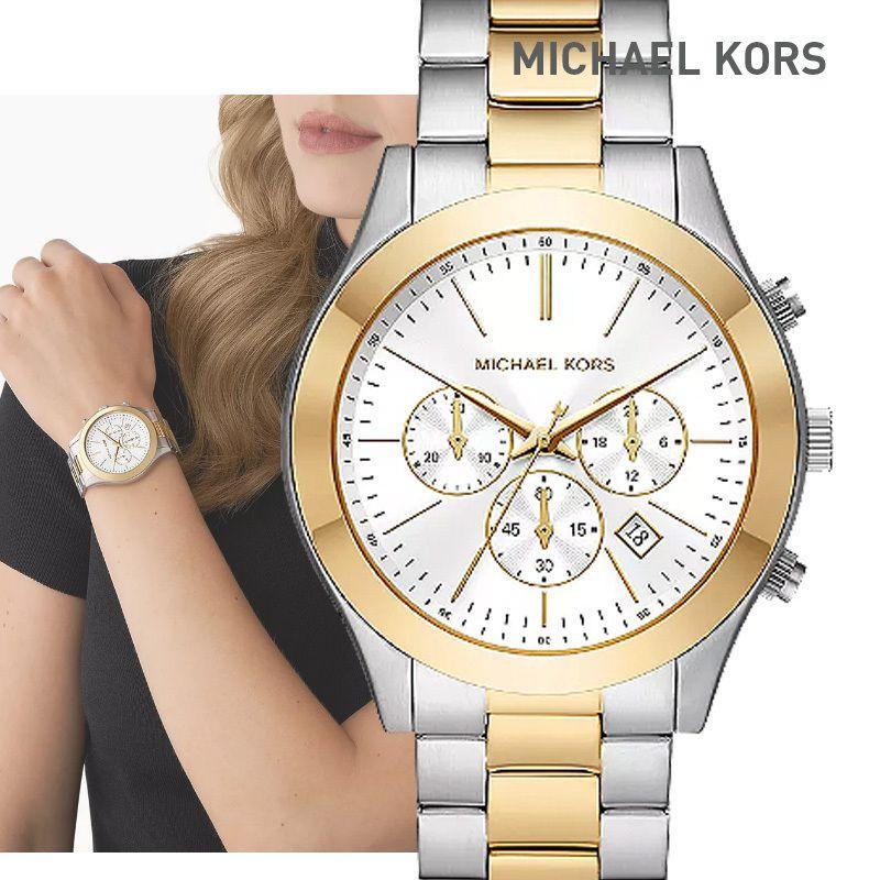 Michael Kors Slim Runway Chronograph White Dial Two Tone Steel Strap Watch For Women - MK8986 Buy Now By Michael Kors