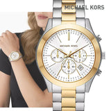 Michael Kors Slim Runway Chronograph White Dial Two Tone Steel Strap Watch For Women - MK8986 Buy Now By Michael Kors