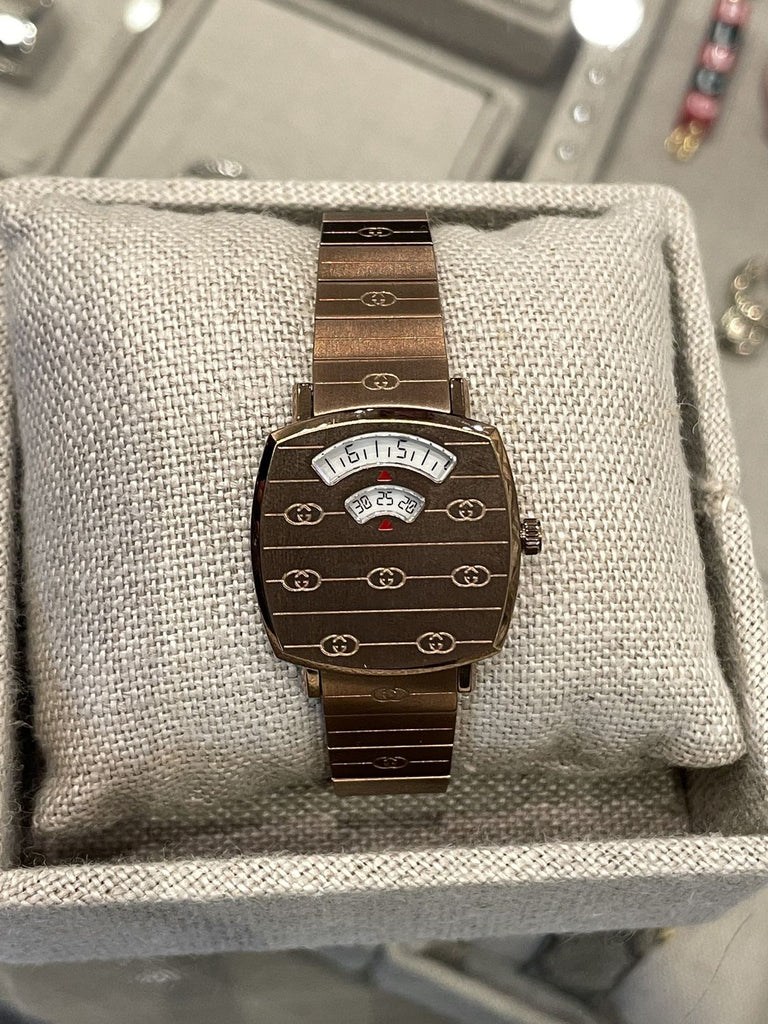 Gucci Grip Quartz Rose Gold Dial Rose Gold Steel Strap Watch For Women - YA157505 Buy Now By Gucci