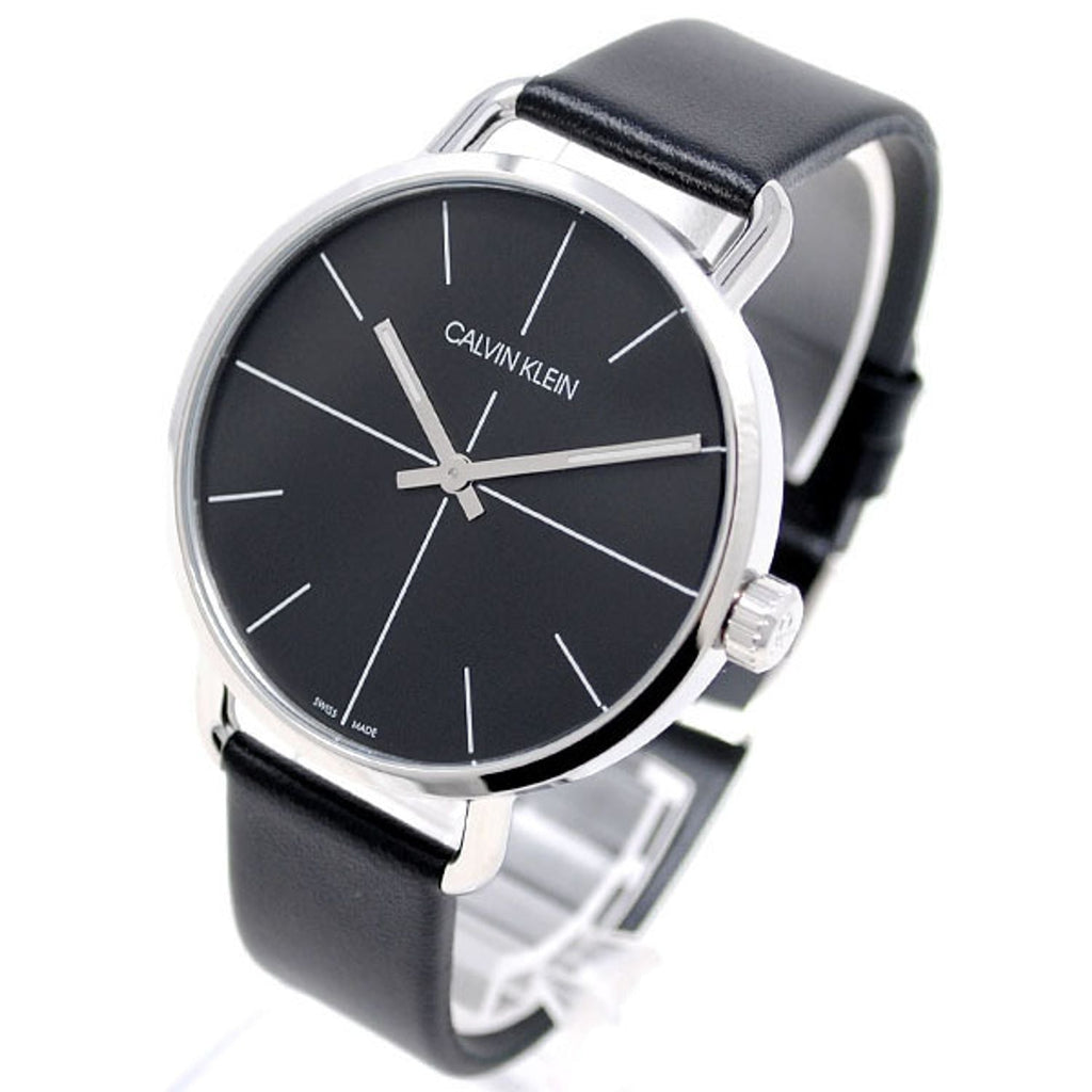 Calvin Klein Evan Black Dial Black Leather Strap Watch for Men - K7B211CZ Buy Now By Calvin Klein