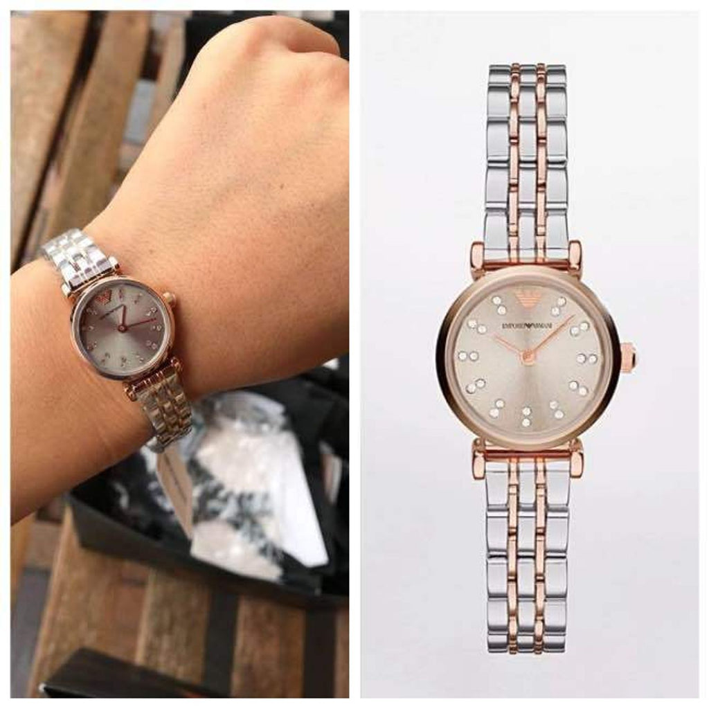 Emporio Armani Gianni T Bar Grey Dial Two Tone Steel Strap Watch For Women - AR1841 Buy Now By Emporio Armani