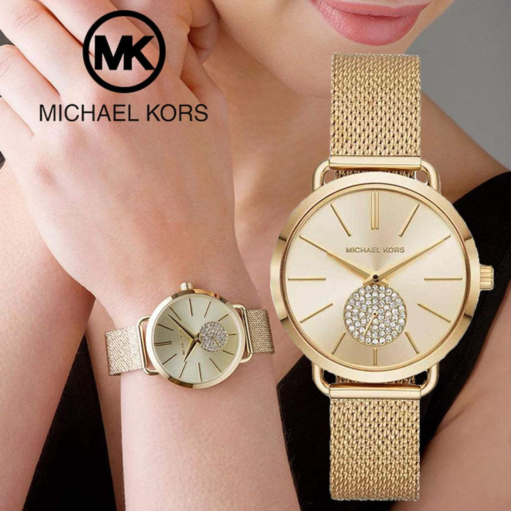 Michael Kors Portia Gold Dial Gold Mesh Bracelet Watch for Women - MK3844 Buy Now By Michael Kors