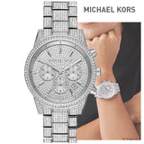 Michael Kors Ritz Chronograph Crystals Silver Dial Silver Steel Strap Watch for Women - MK6746 Buy Now By Michael Kors