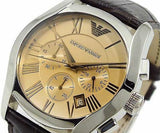 Emporio Armani Valente Chronograph Amber Dial Brown Leather Strap Watch For Men - AR1634 Buy Now By Emporio Armani