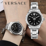 Versace Hellenyium Black Dial Silver Steel Strap Watch for Women - V12020015 Buy Now By Versace