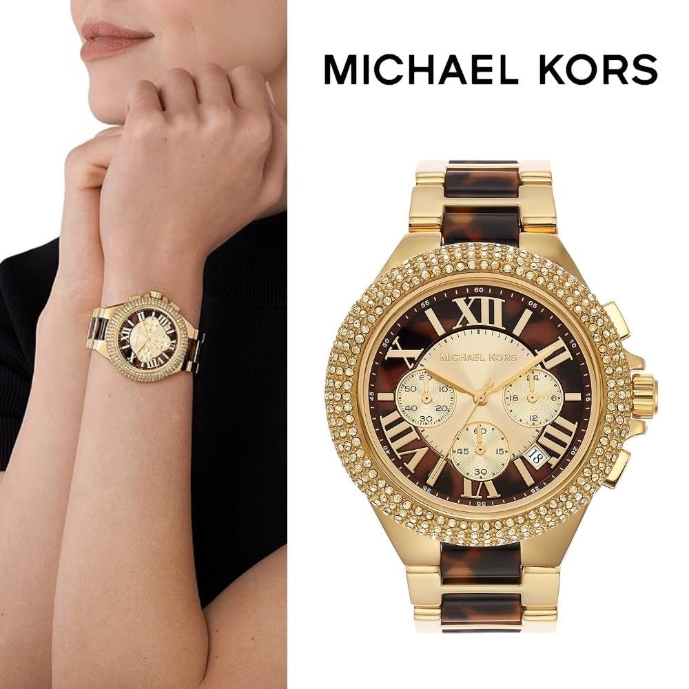 Michael Kors Camille Chronograph Brown Dial Two Tone Steel Strap Watch For Women - MK7269 Buy Now By Michael Kors