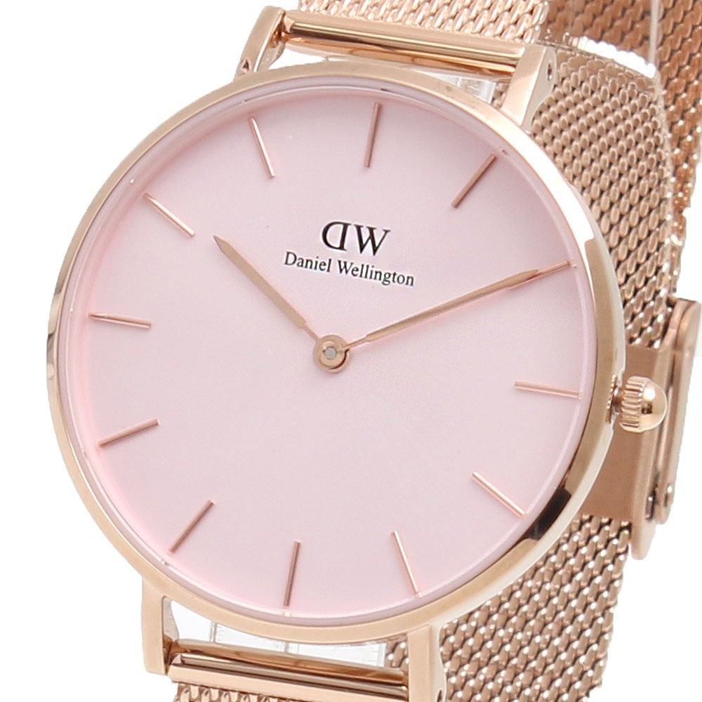 Daniel Wellington Petite Melrose Pink Dial Rose Gold Mesh Strap Watch For Women - DW00100367 Buy Now By Daniel Wellington