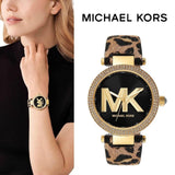 Michael Kors Parker Black Dial Cheetah Print Brown Leather Strap Watch For Women - MK4723 Buy Now By Michael Kors
