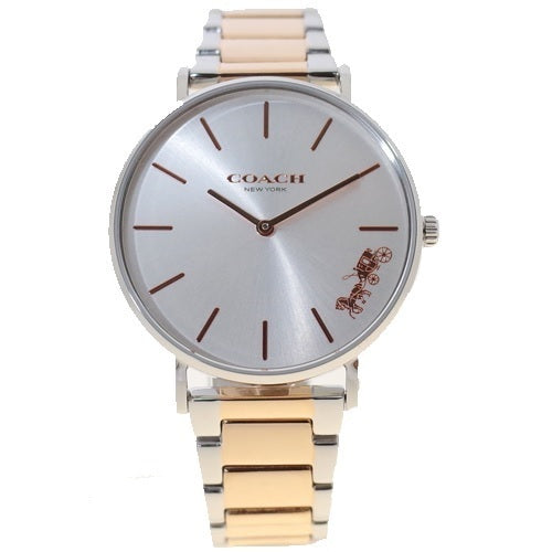 Coach Perry Silver Dial Two Tone Steel Strap Watch for Women - 14503346 Buy Now By Coach
