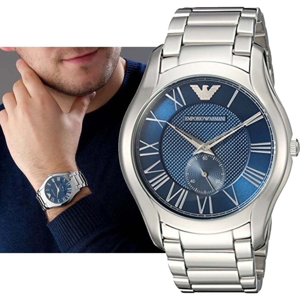 Emporio Armani Valente Quartz Blue Dial Silver Steel Strap Watch For Men - AR11085 Buy Now By Emporio Armani