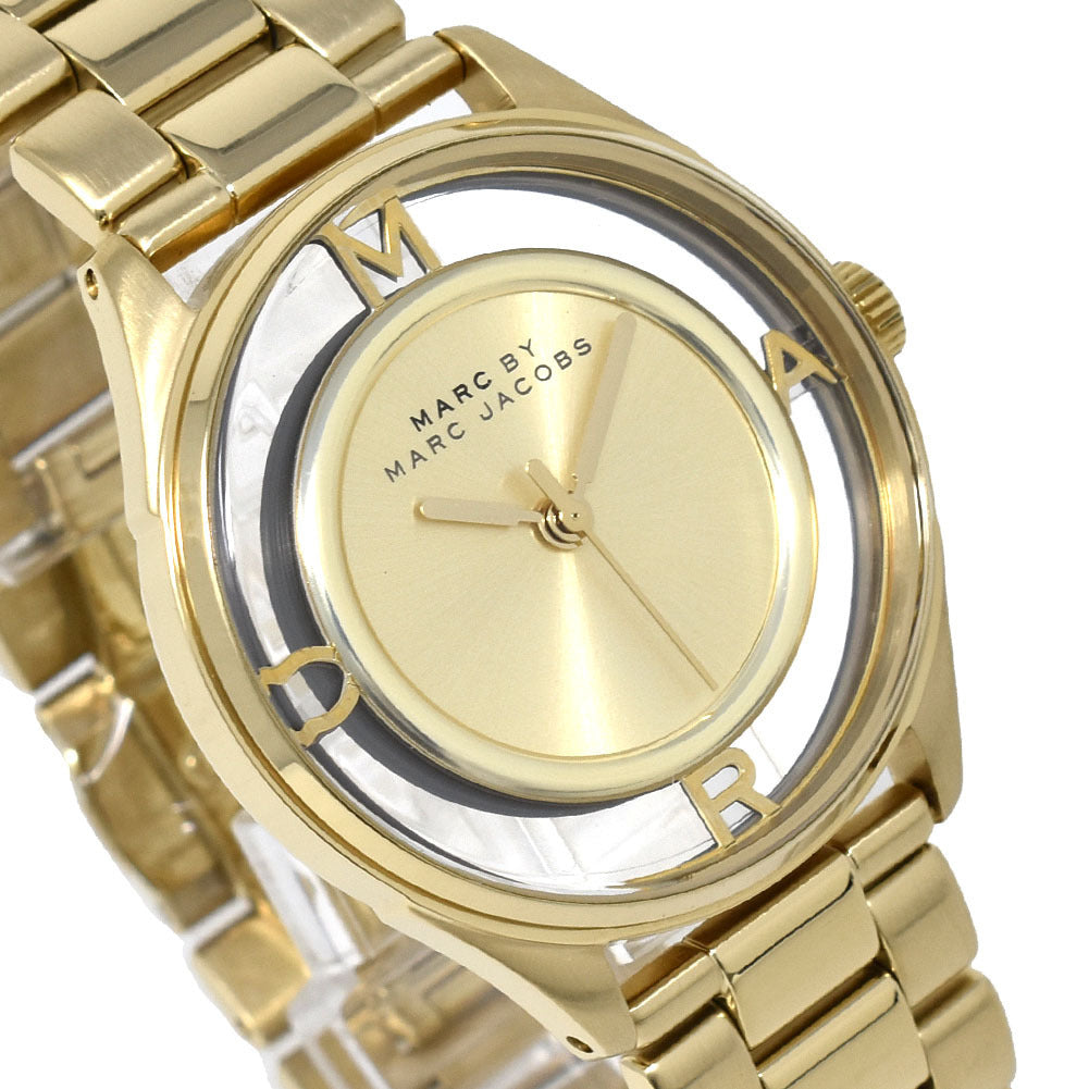 Marc Jacobs Marc Tether Transparent Gold Dial Gold Steel Strap Watch for Women - MBM3413 Buy Now By Marc Jacobs