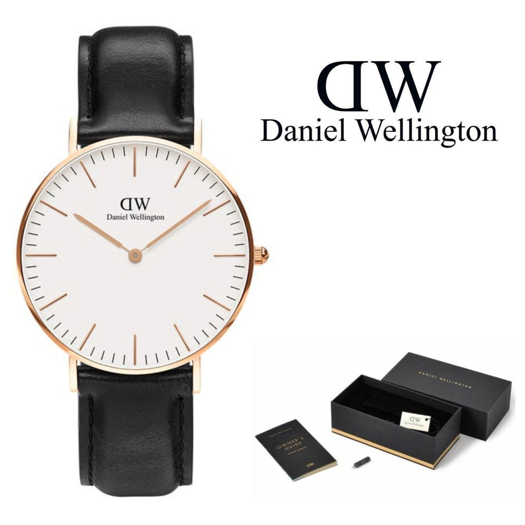 Daniel Wellington Classic Sheffield White Dial Black Leather Strap Watch for Women - DW00100036 Buy Now By Daniel Wellington